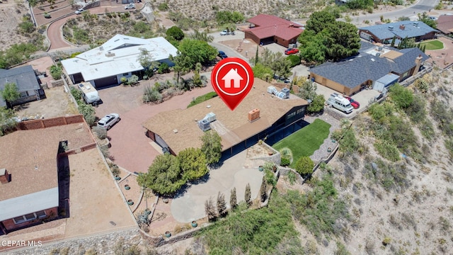 3134 Mesa Verde Ln, El Paso, TX 79904 - aerial overview of property's location featuring nearby suburban area