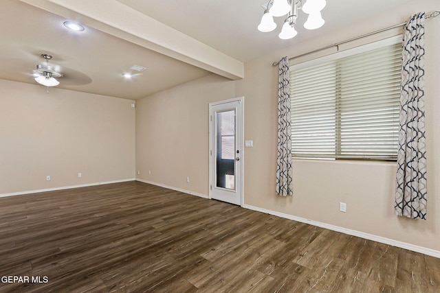 14840 Tim Hardaway, El Paso, TX 79938 - spare room with a chandelier, wood finished floors, baseboards, and recessed lighting