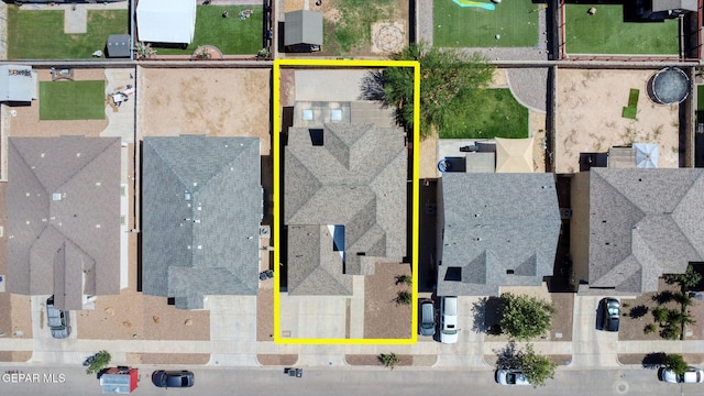14840 Tim Hardaway, El Paso, TX 79938 - aerial perspective of suburban area with property boundaries highlighted