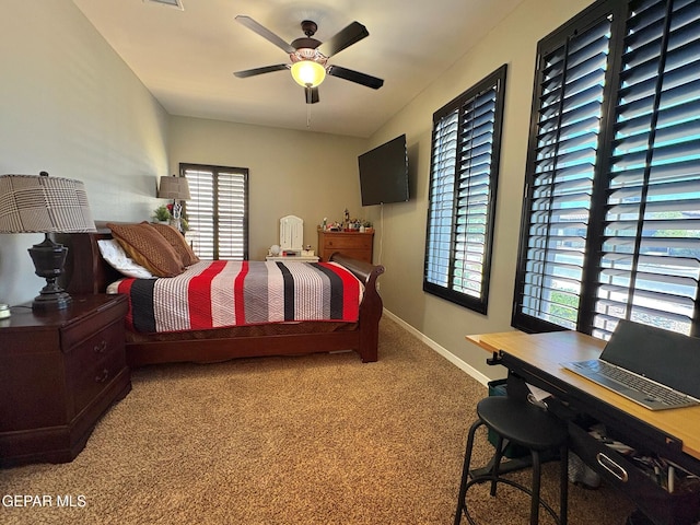 12217 Chapel Hill Rd, El Paso, TX 79928 - bedroom with light colored carpet, multiple windows, and an office area