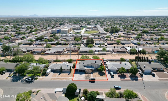 1460 Backus St, El Paso, TX 79925 - aerial view of residential area featuring property boundaries highlighted and mountains