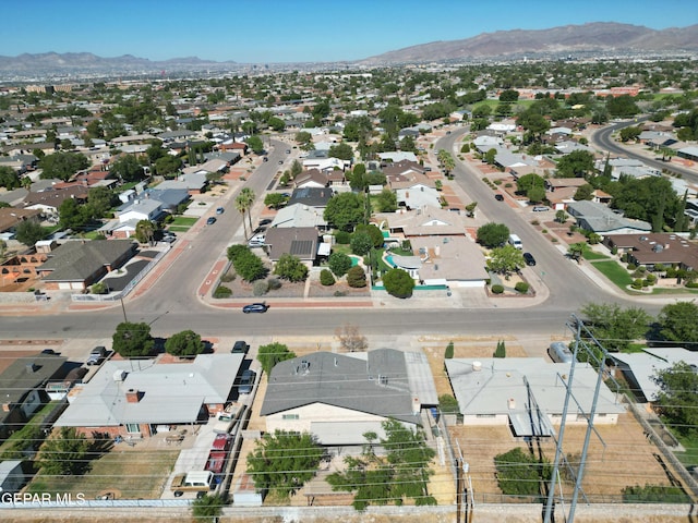 1460 Backus St, El Paso, TX 79925 - aerial overview of property's location with a mountain backdrop and nearby suburban area