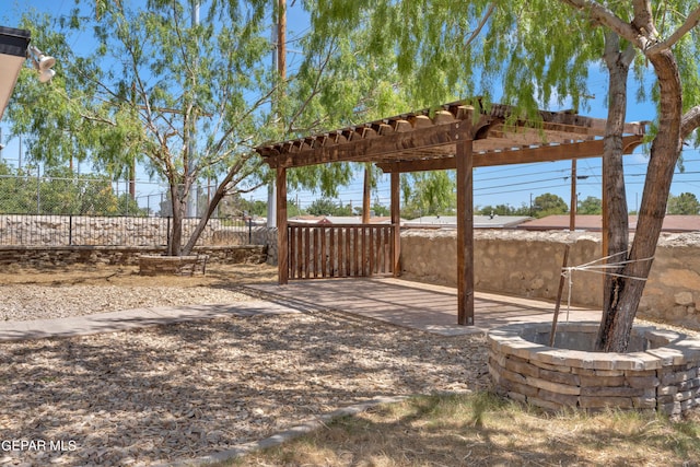 1460 Backus St, El Paso, TX 79925 - view of yard with a pergola and a patio