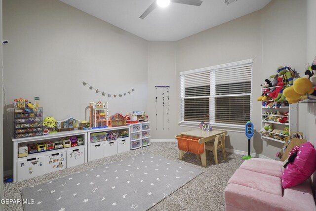 2305 Enchanted Quail, El Paso, TX 79911 - rec room with carpet and ceiling fan