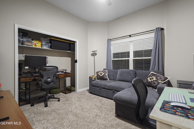 2305 Enchanted Quail, El Paso, TX 79911 - office area featuring carpet and a ceiling fan