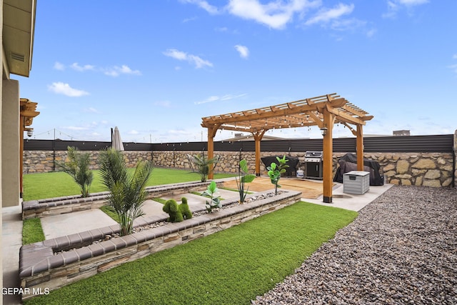2305 Enchanted Quail, El Paso, TX 79911 - fenced backyard with a patio area and a pergola