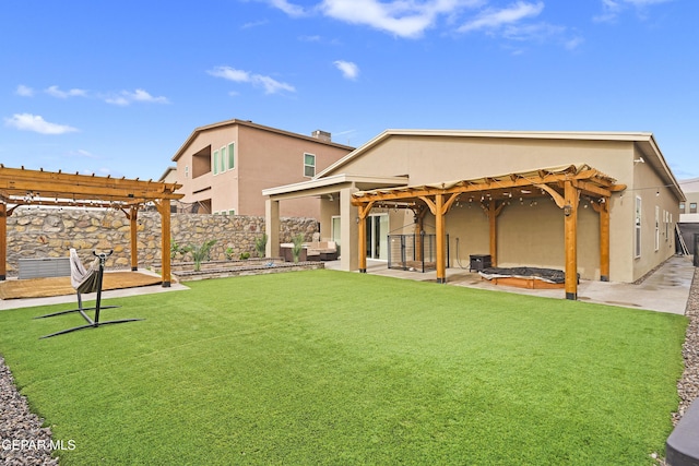 2305 Enchanted Quail, El Paso, TX 79911 - rear view of house with a pergola, a patio area, and stucco siding
