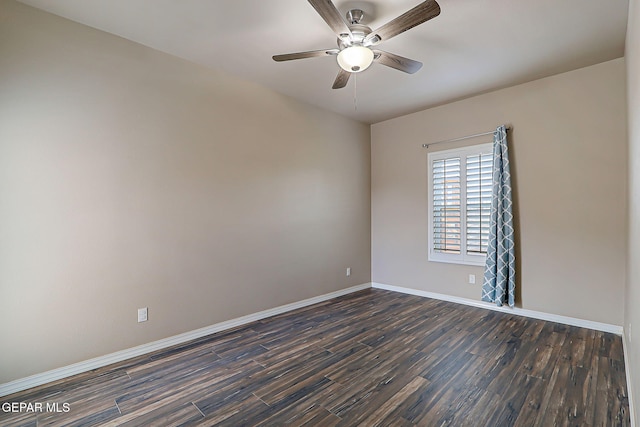 3841 Tierra Campa Dr, El Paso, TX 79938 - empty room with dark wood-style floors and a ceiling fan