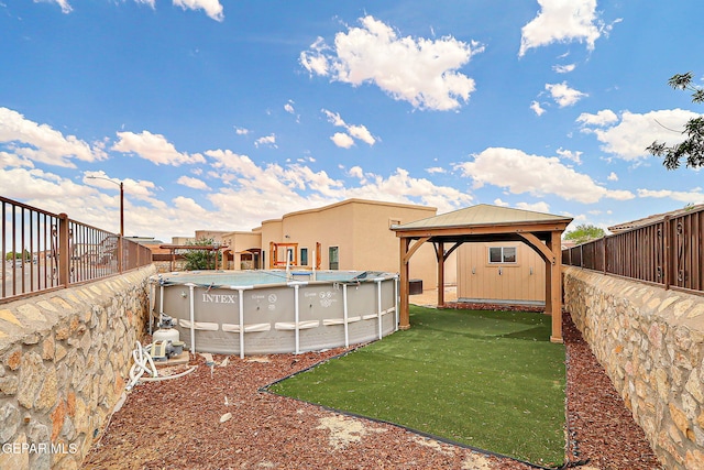 3841 Tierra Campa Dr, El Paso, TX 79938 - fenced backyard featuring a gazebo