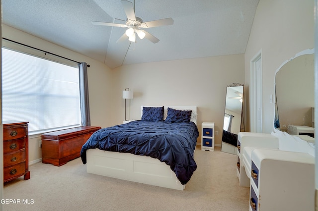 13261 Walker Post Ave, El Paso, TX 79928 - carpeted bedroom featuring vaulted ceiling and a ceiling fan