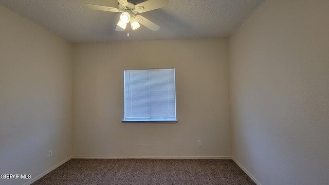 3541 Al Roberts Dr, El Paso, TX 79936 - unfurnished room featuring carpet flooring, a ceiling fan, baseboards, and a textured ceiling