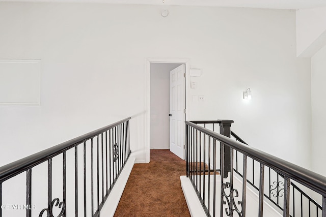 11364 Crater Lake Ave, El Paso, TX 79936 - hallway featuring an upstairs landing and carpet