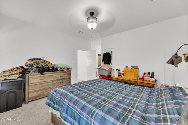 14423 Kayla Mia Dr, El Paso, TX 79938 - bedroom with carpet floors and ceiling fan