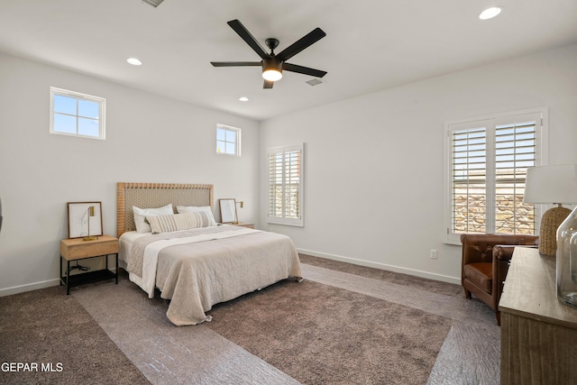 905 Bilton Pl, El Paso, TX 79928 - bedroom featuring recessed lighting, carpet floors, and ceiling fan