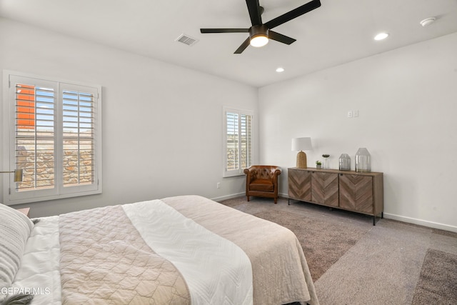 905 Bilton Pl, El Paso, TX 79928 - carpeted bedroom with recessed lighting and a ceiling fan