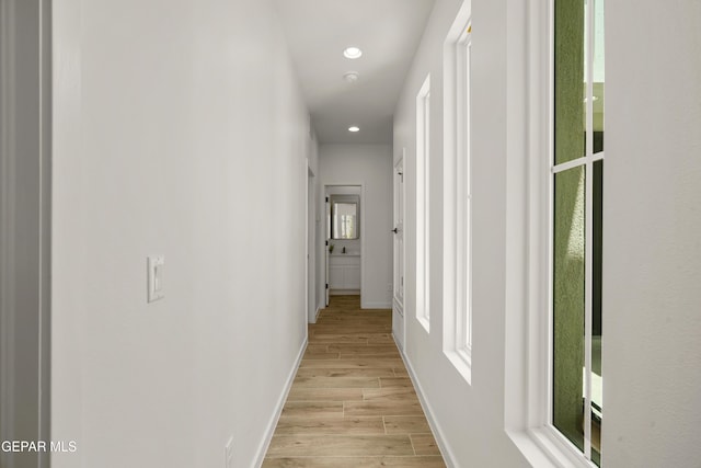 905 Bilton Pl, El Paso, TX 79928 - hallway with light wood-type flooring and recessed lighting