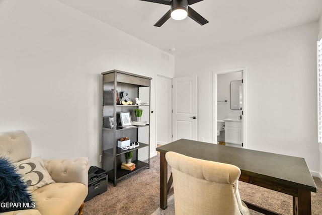 905 Bilton Pl, El Paso, TX 79928 - carpeted office with a ceiling fan and baseboards