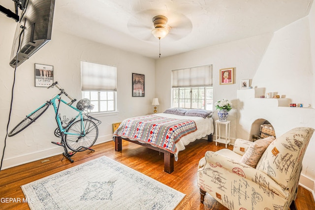 4021 Hastings Dr, El Paso, TX 79903 - bedroom featuring wood finished floors and ceiling fan