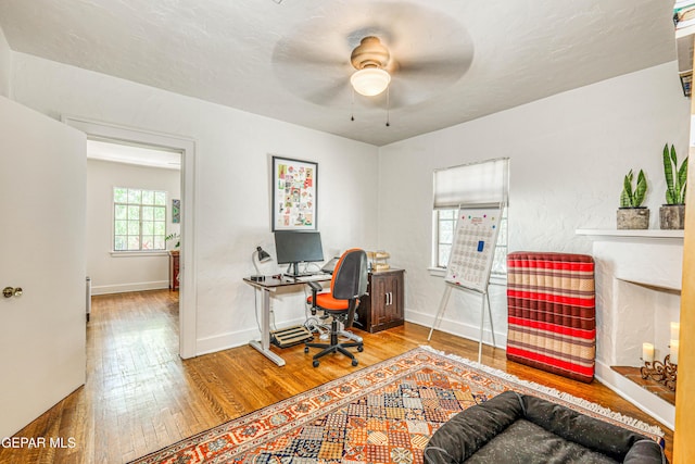 4021 Hastings Dr, El Paso, TX 79903 - office featuring wood finished floors and ceiling fan