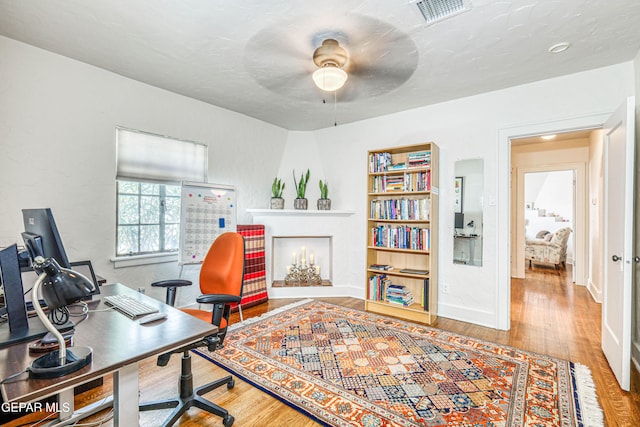 4021 Hastings Dr, El Paso, TX 79903 - office featuring wood finished floors and ceiling fan