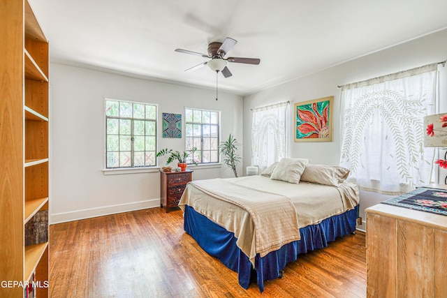 4021 Hastings Dr, El Paso, TX 79903 - bedroom featuring wood finished floors and ceiling fan