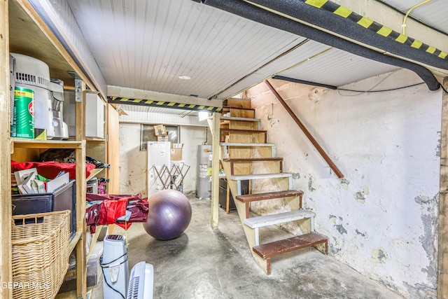 4021 Hastings Dr, El Paso, TX 79903 - below grade area with electric water heater and stairs