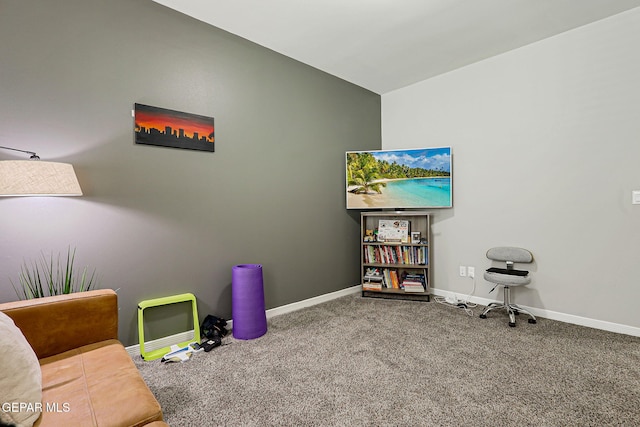 12820 Monmouth Ave, El Paso, TX 79928 - living area with carpet and vaulted ceiling