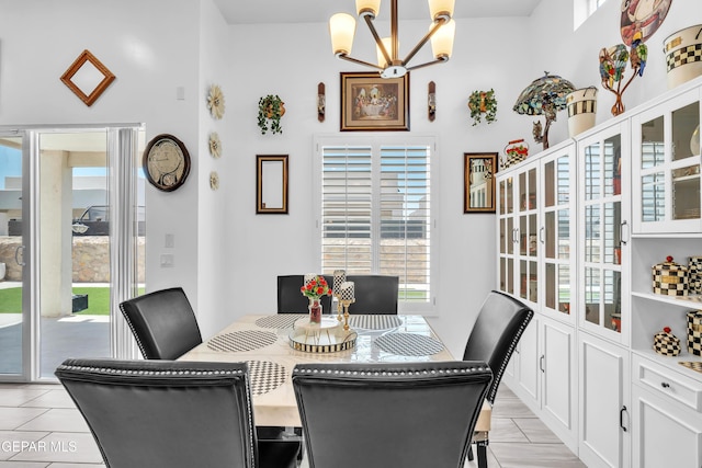 12328 Desert Heights Ct, El Paso, TX 79938 - dining room with a chandelier and light tile patterned floors
