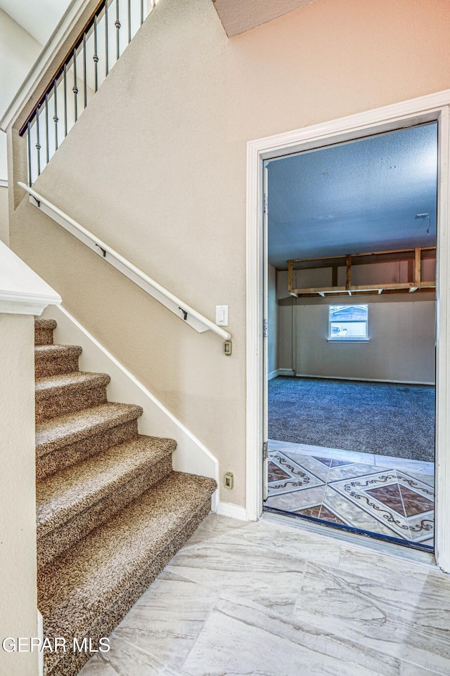 14376 N Cave Dr, El Paso, TX 79938 - stairs featuring baseboards