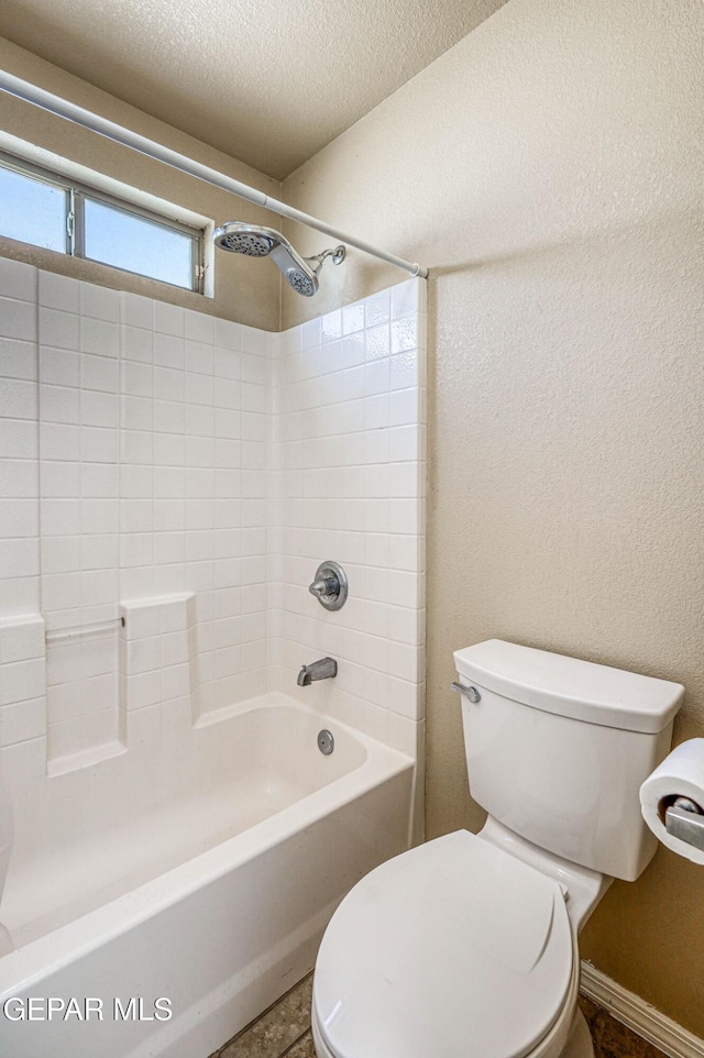 14376 N Cave Dr, El Paso, TX 79938 - full bathroom featuring shower / washtub combination, a textured ceiling, and a textured wall