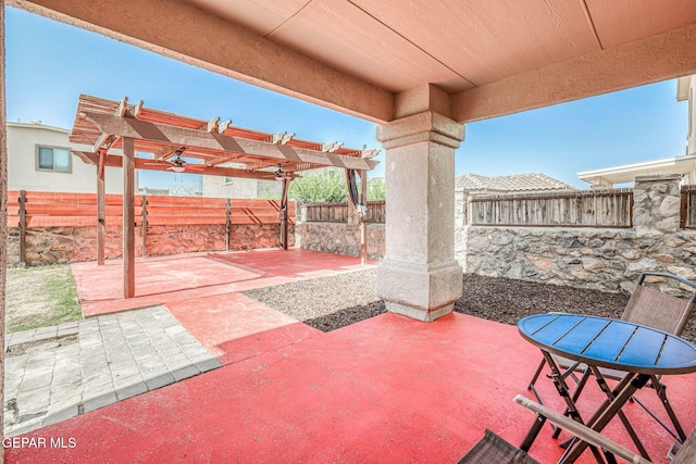 14376 N Cave Dr, El Paso, TX 79938 - fenced backyard featuring a pergola and a patio