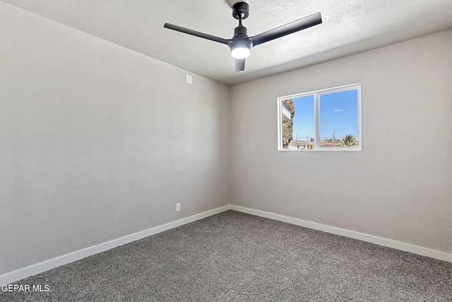 5112 Sun Valley Dr, El Paso, TX 79924 - unfurnished room with ceiling fan, carpet floors, and a textured ceiling