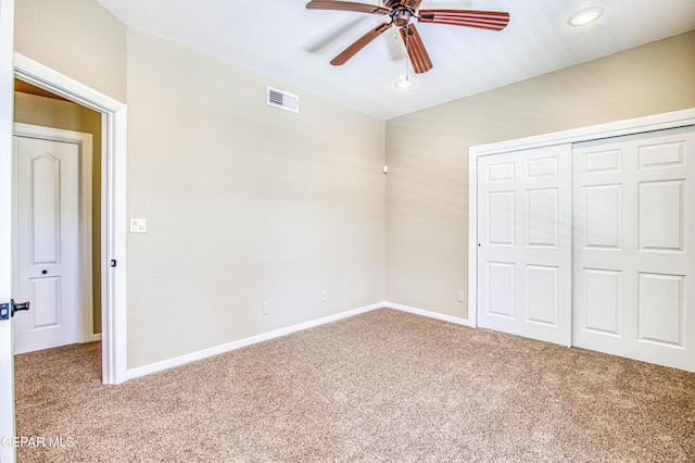 6570 Eagle Ridge Dr, El Paso, TX 79912 - unfurnished bedroom featuring carpet flooring, a closet, and ceiling fan