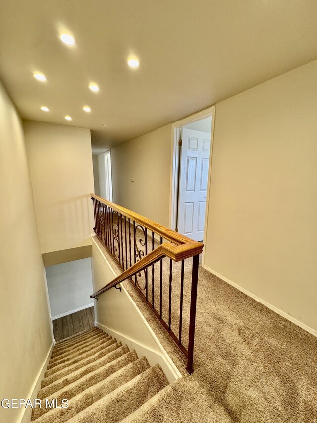 536 Satellite Dr, El Paso, TX 79912 - stairs featuring recessed lighting and carpet
