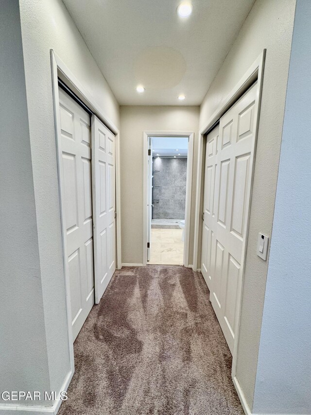 536 Satellite Dr, El Paso, TX 79912 - hall featuring carpet flooring and recessed lighting