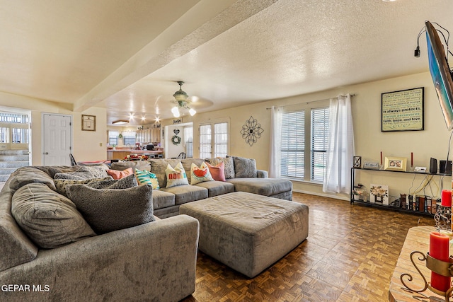 9769 Galilee Dr, El Paso, TX 79927 - living area with a ceiling fan