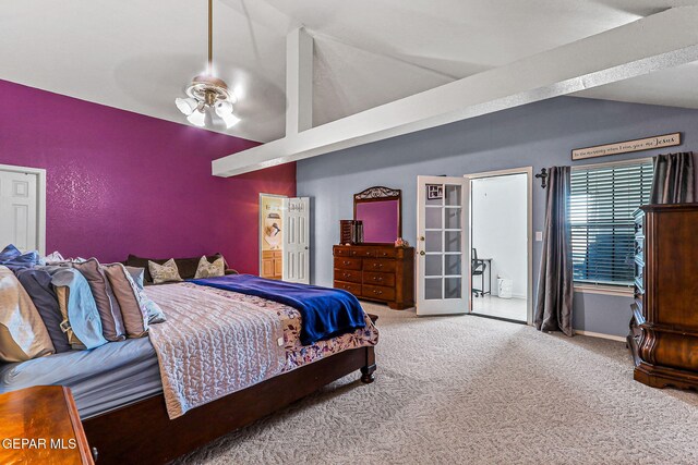 9769 Galilee Dr, El Paso, TX 79927 - carpeted bedroom featuring lofted ceiling and baseboards