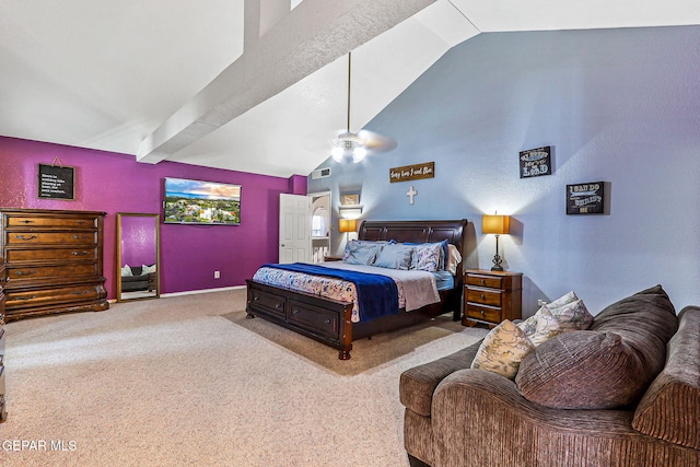 9769 Galilee Dr, El Paso, TX 79927 - carpeted bedroom featuring lofted ceiling and baseboards