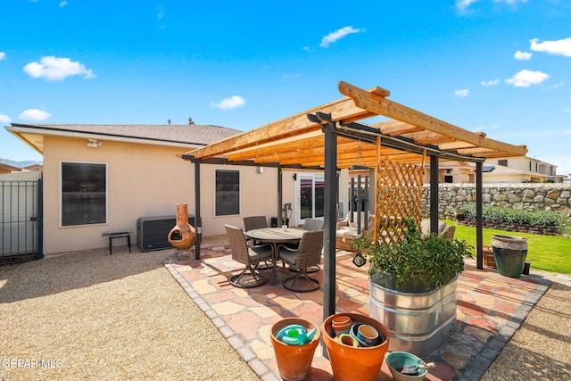 11202 Redstone Peak Place, El Paso, TX 79934 - view of patio / terrace featuring a pergola and outdoor dining area