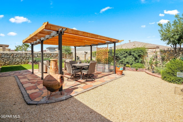 11202 Redstone Peak Place, El Paso, TX 79934 - fenced backyard with a pergola and a patio