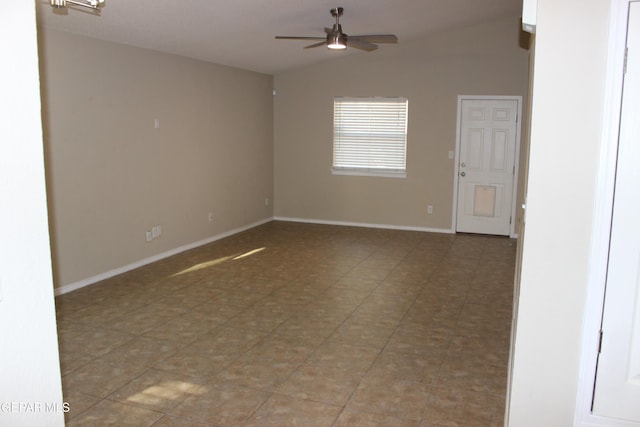 13978 Vaquero Rock Dr, El Paso, TX 79938 - spare room featuring lofted ceiling and a ceiling fan