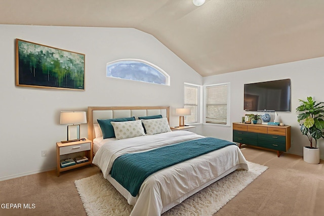 6736 Dakota Ridge Dr, El Paso, TX 79912 - bedroom featuring light carpet and lofted ceiling