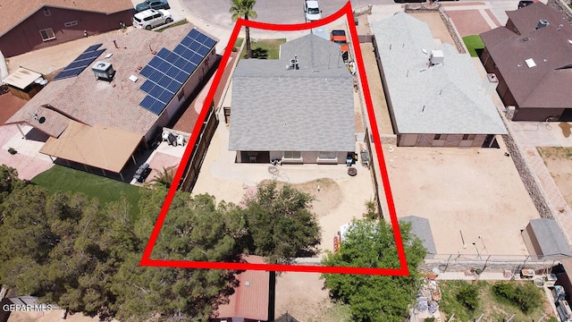 3280 Fawn Passage Place, El Paso, TX 79936 - aerial perspective of suburban area with property parcel outlined