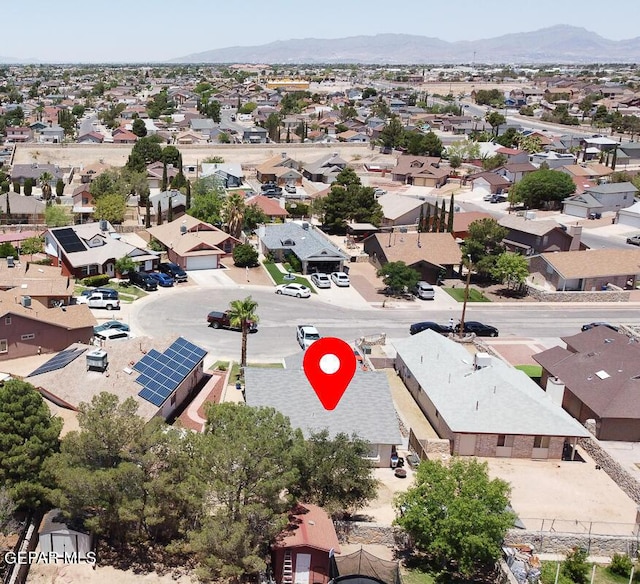 3280 Fawn Passage Place, El Paso, TX 79936 - aerial view of residential area featuring a mountain backdrop