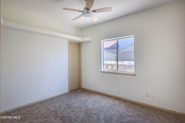 3148 Tierra Encino Dr, El Paso, TX 79938 - spare room featuring carpet floors, a ceiling fan, and a textured ceiling