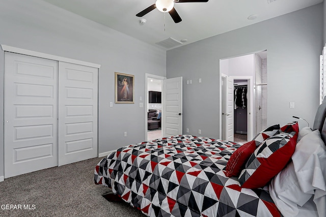 13860 Summer View Ave, El Paso, TX 79928 - carpeted bedroom featuring a closet and a ceiling fan