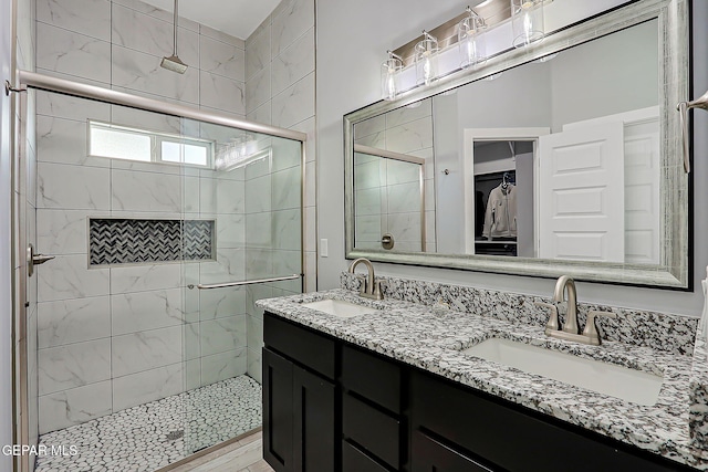 13860 Summer View Ave, El Paso, TX 79928 - full bathroom with a stall shower and double vanity