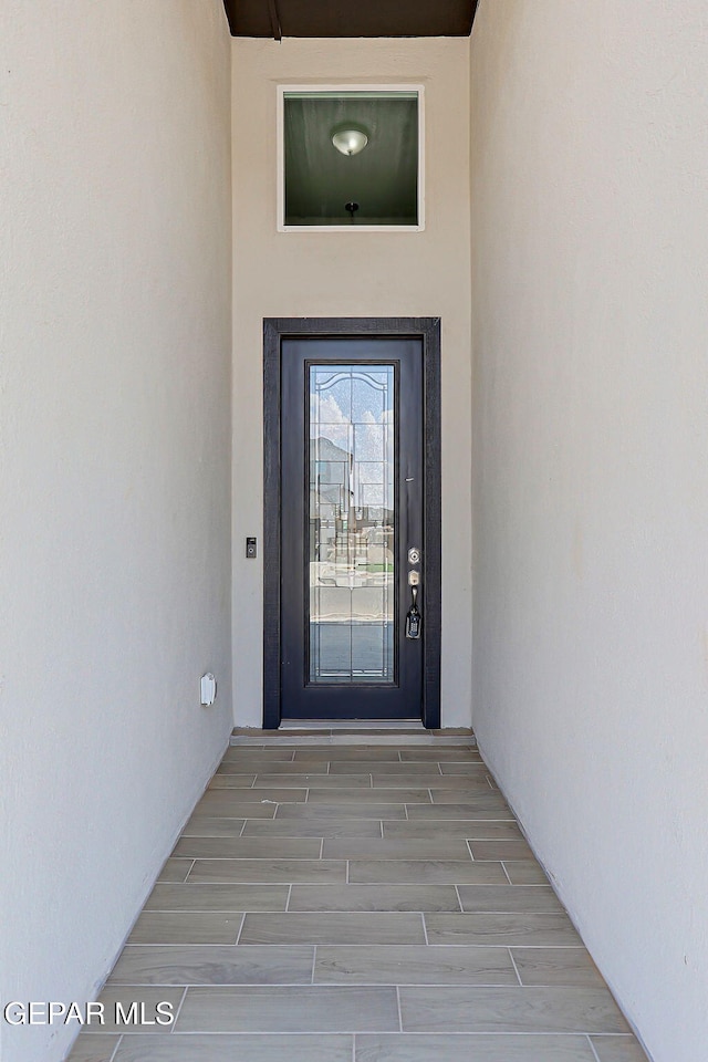 13860 Summer View Ave, El Paso, TX 79928 - doorway to property featuring stucco siding