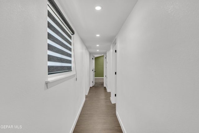 10229 Luella Ave, El Paso, TX 79925 - hallway featuring recessed lighting and dark wood-style flooring