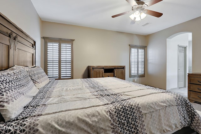 12511 Furlong Cir, El Paso, TX 79928 - bedroom featuring arched walkways and ceiling fan